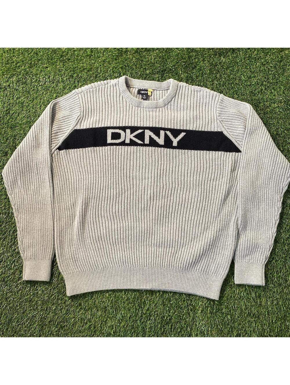 Vintage Y2K DKNY grey & black sweater